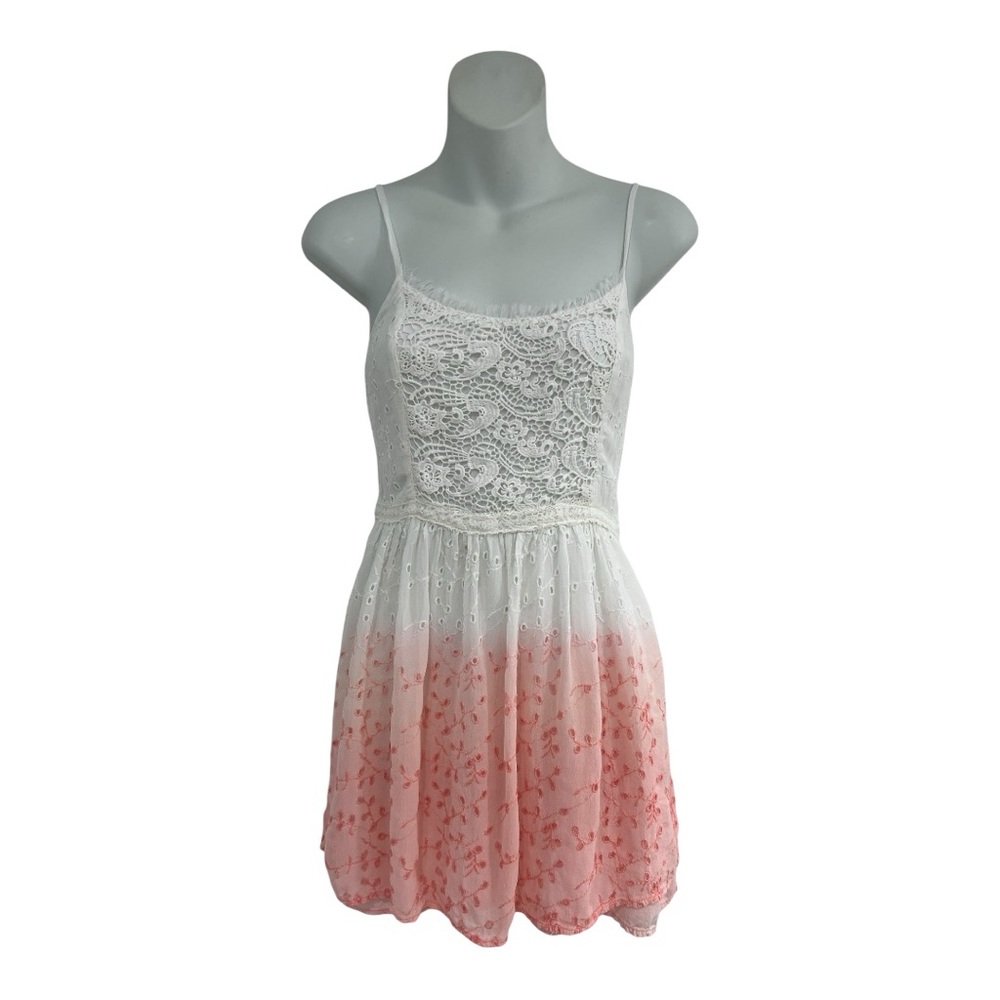 Abercrombie & Fitch White and Pink Mini Dress in size Medium